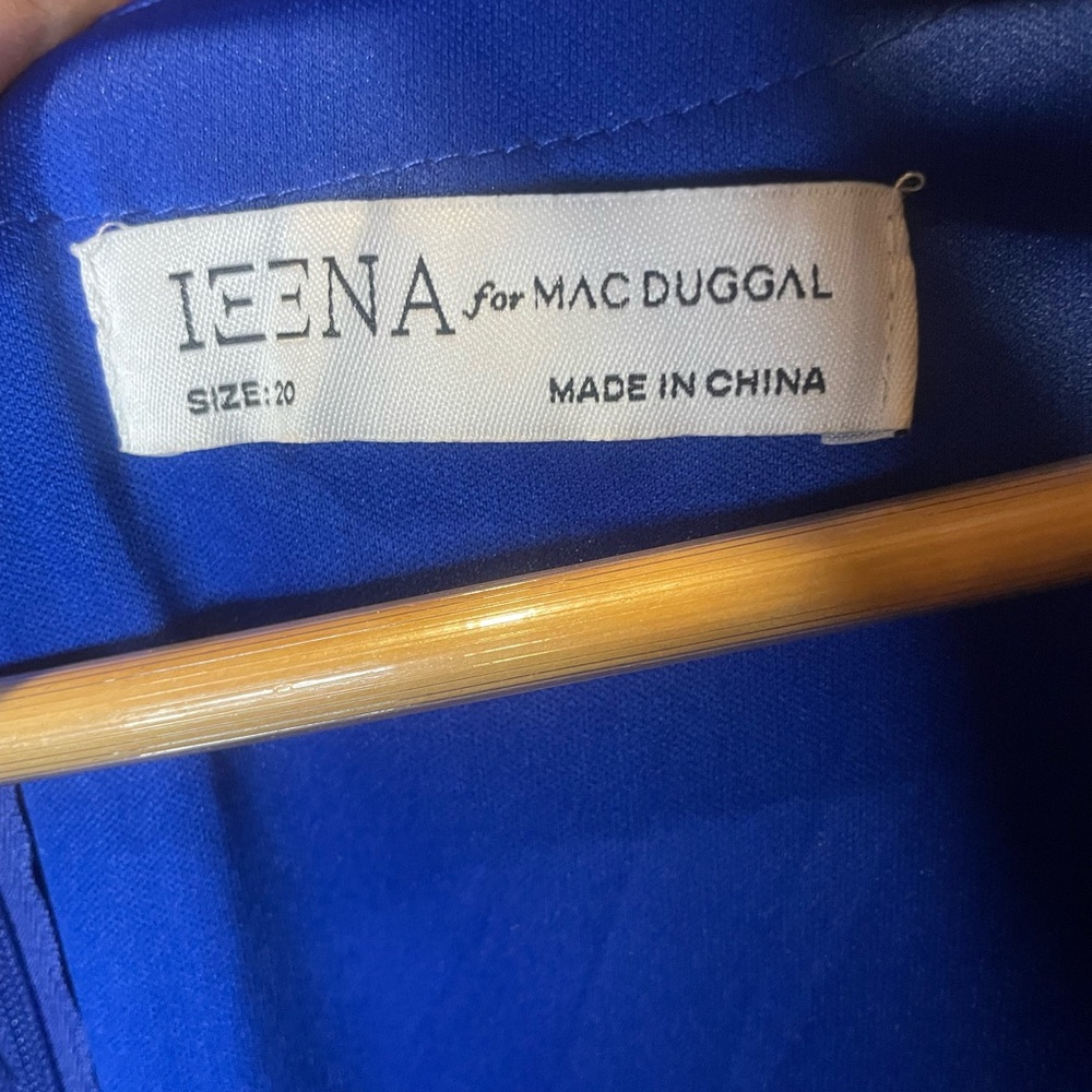 Ieena By Mac Duggal 55682 V‎ Neck, A Line, Bishop Sleeves, Cobalt Gown, size 20 - Picture 11 of 11